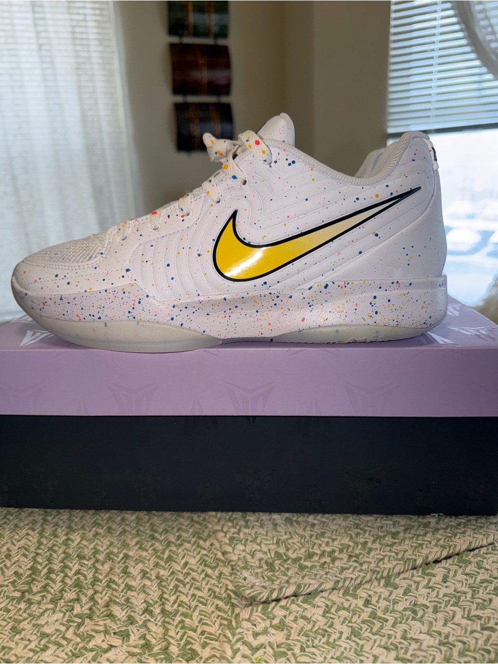 Nike JA 2 PER white mens Sneakers and Multicolor Speckle size 8.5 new!!